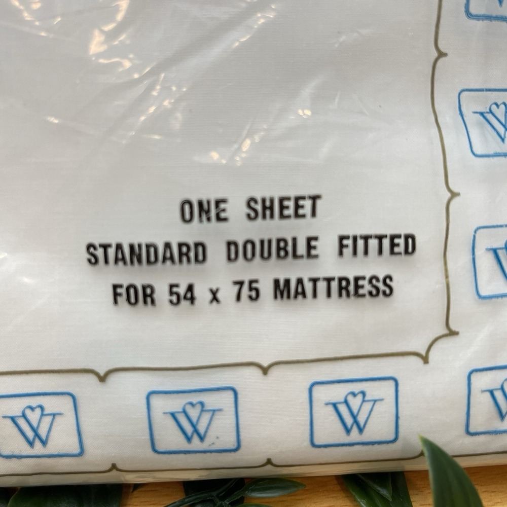 Vintage Wamsutta Ultracale White Double Fitted Sheet 54x75 50/50 Cotton Poly NOS - Picture 3 of 7